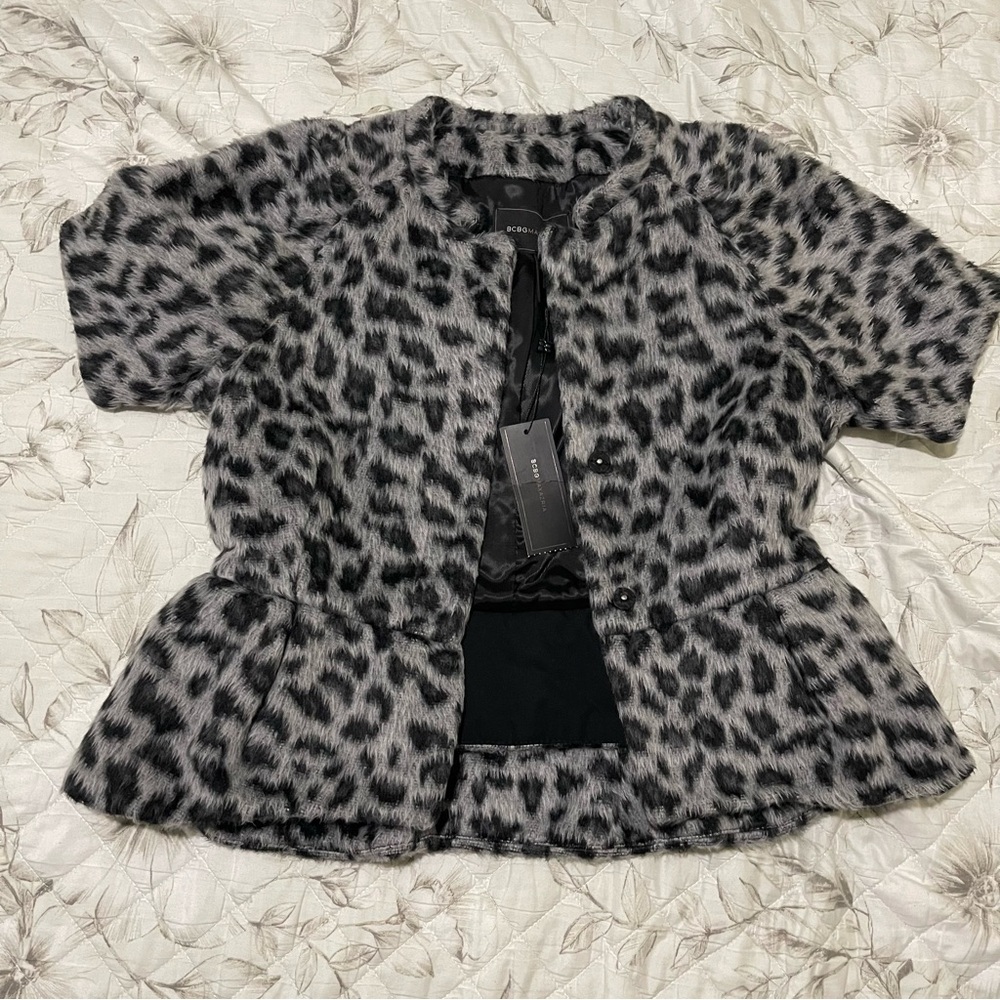 Leopard Print Teddy Jacket - Picture 1 of 5